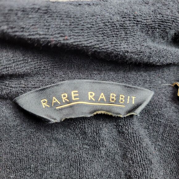 Rare Rabbit Sweater Women Size Medium Black Cotton Terry Cloth Collar Sweatshirt - Picture 4 of 11